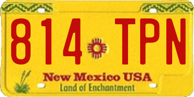 NM license plate 814TPN