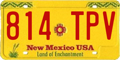 NM license plate 814TPV