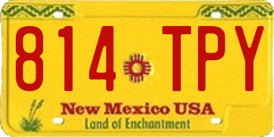 NM license plate 814TPY