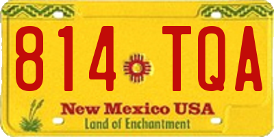 NM license plate 814TQA