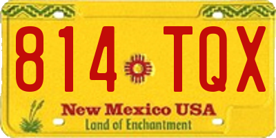 NM license plate 814TQX