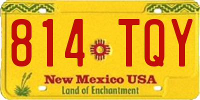 NM license plate 814TQY
