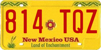 NM license plate 814TQZ