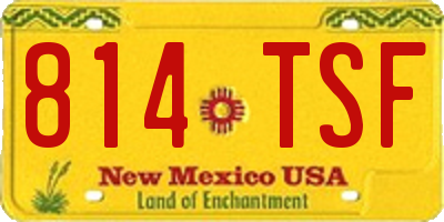 NM license plate 814TSF