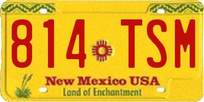 NM license plate 814TSM