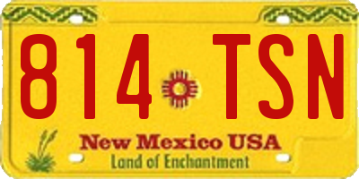 NM license plate 814TSN