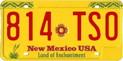 NM license plate 814TSO