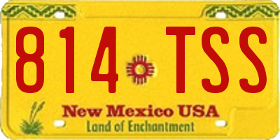 NM license plate 814TSS