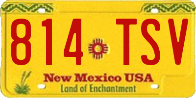 NM license plate 814TSV