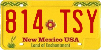 NM license plate 814TSY