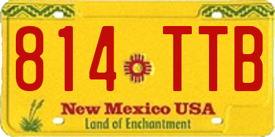NM license plate 814TTB