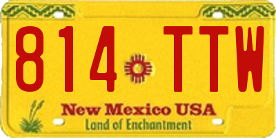 NM license plate 814TTW