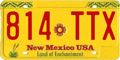 NM license plate 814TTX