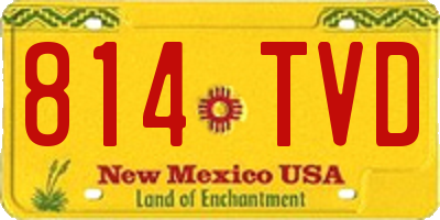 NM license plate 814TVD