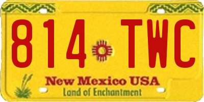 NM license plate 814TWC