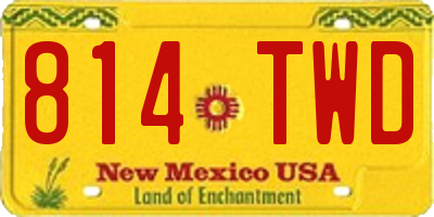 NM license plate 814TWD
