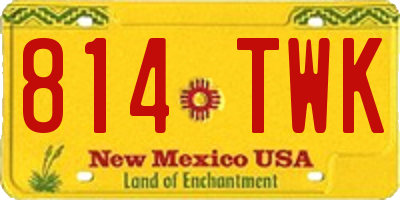 NM license plate 814TWK