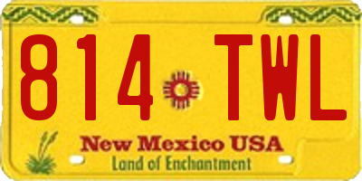 NM license plate 814TWL