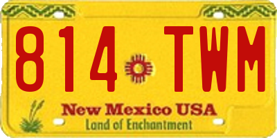 NM license plate 814TWM