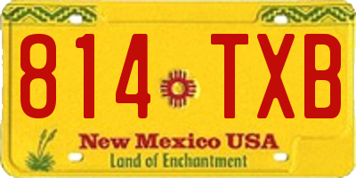 NM license plate 814TXB