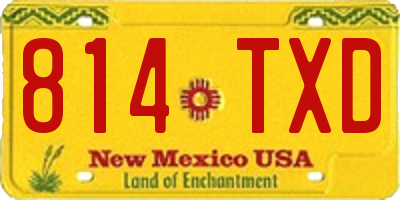 NM license plate 814TXD