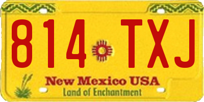 NM license plate 814TXJ