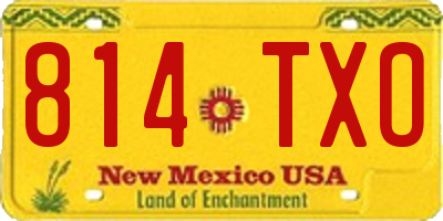NM license plate 814TXO