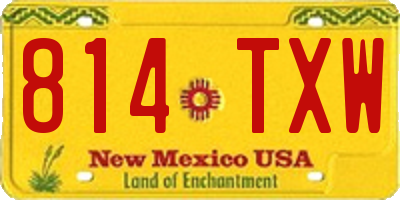 NM license plate 814TXW