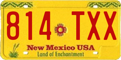 NM license plate 814TXX