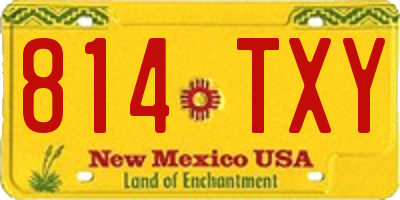 NM license plate 814TXY