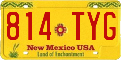 NM license plate 814TYG