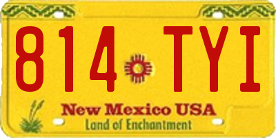 NM license plate 814TYI