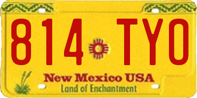 NM license plate 814TYO