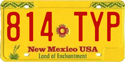 NM license plate 814TYP