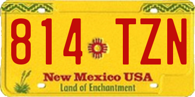 NM license plate 814TZN