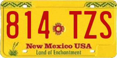 NM license plate 814TZS