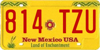 NM license plate 814TZU