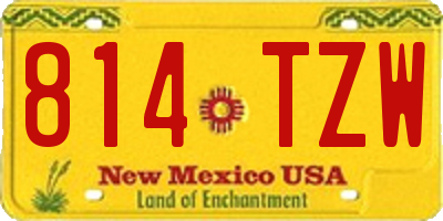 NM license plate 814TZW