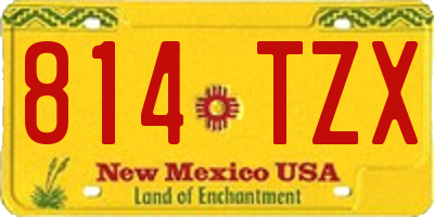 NM license plate 814TZX