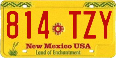 NM license plate 814TZY