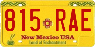 NM license plate 815RAE