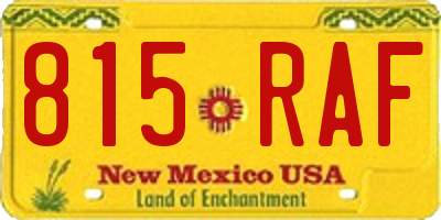 NM license plate 815RAF
