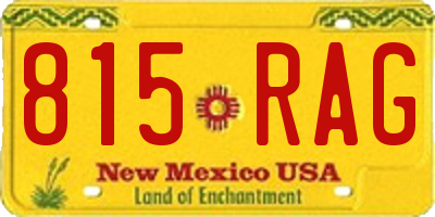 NM license plate 815RAG