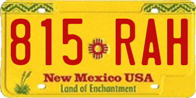 NM license plate 815RAH