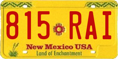 NM license plate 815RAI