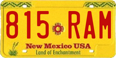 NM license plate 815RAM