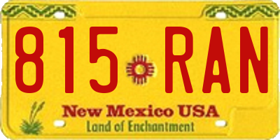 NM license plate 815RAN