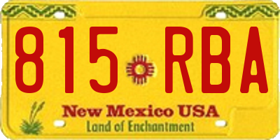 NM license plate 815RBA
