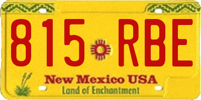 NM license plate 815RBE