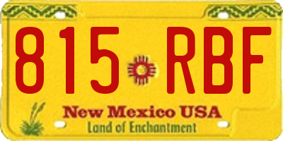 NM license plate 815RBF